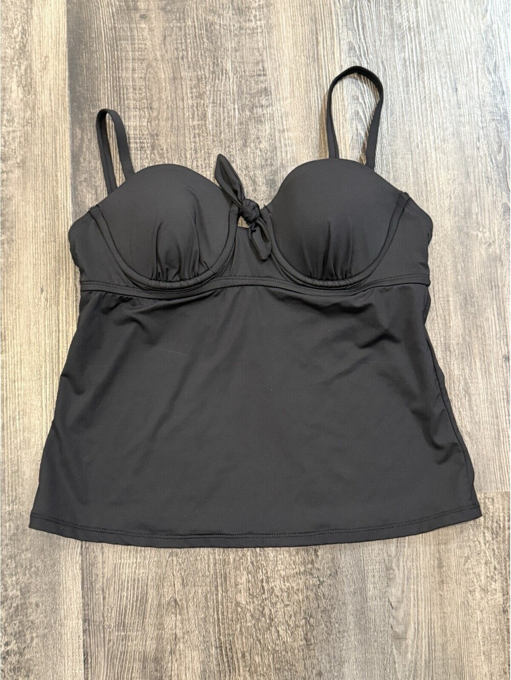Gibson Latimer Tankini Swim Top Size S Black NWT